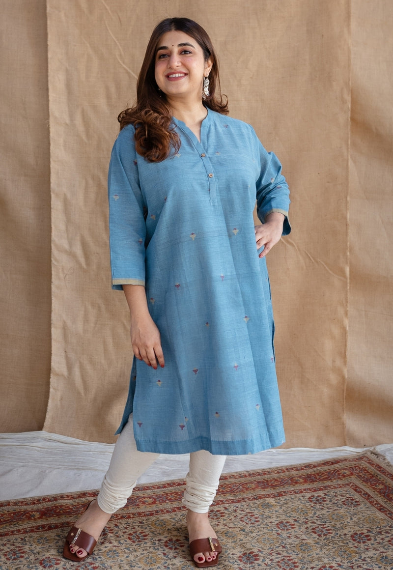 Diwa Jamdani Handwoven Cotton Jhabba Kali Kurta