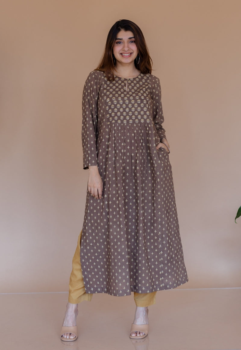 Tarin Yellow Solid Slub Cotton Afghan Pant