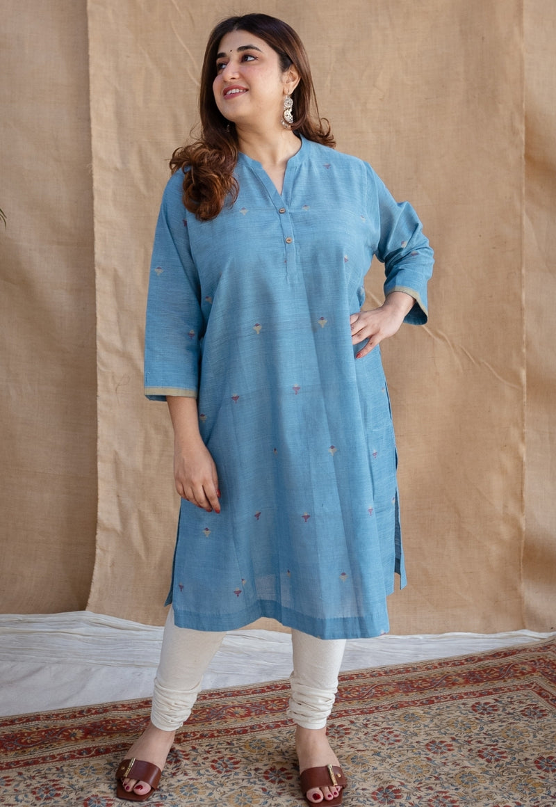 Diwa Jamdani Handwoven Cotton Jhabba Kali Kurta