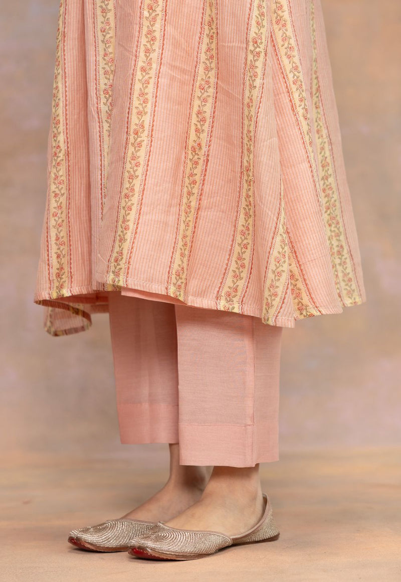 Yashi Pink Solid Chanderi Silk Straight Pant