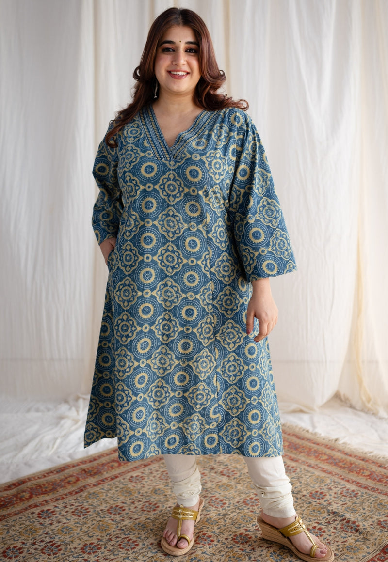 Elisha Ajrakh Cotton Kurta