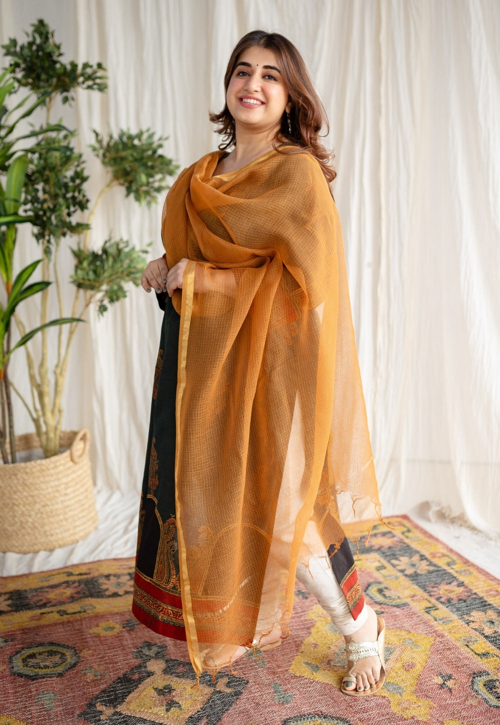 Elegant Red Design Kota Doria Dupatta