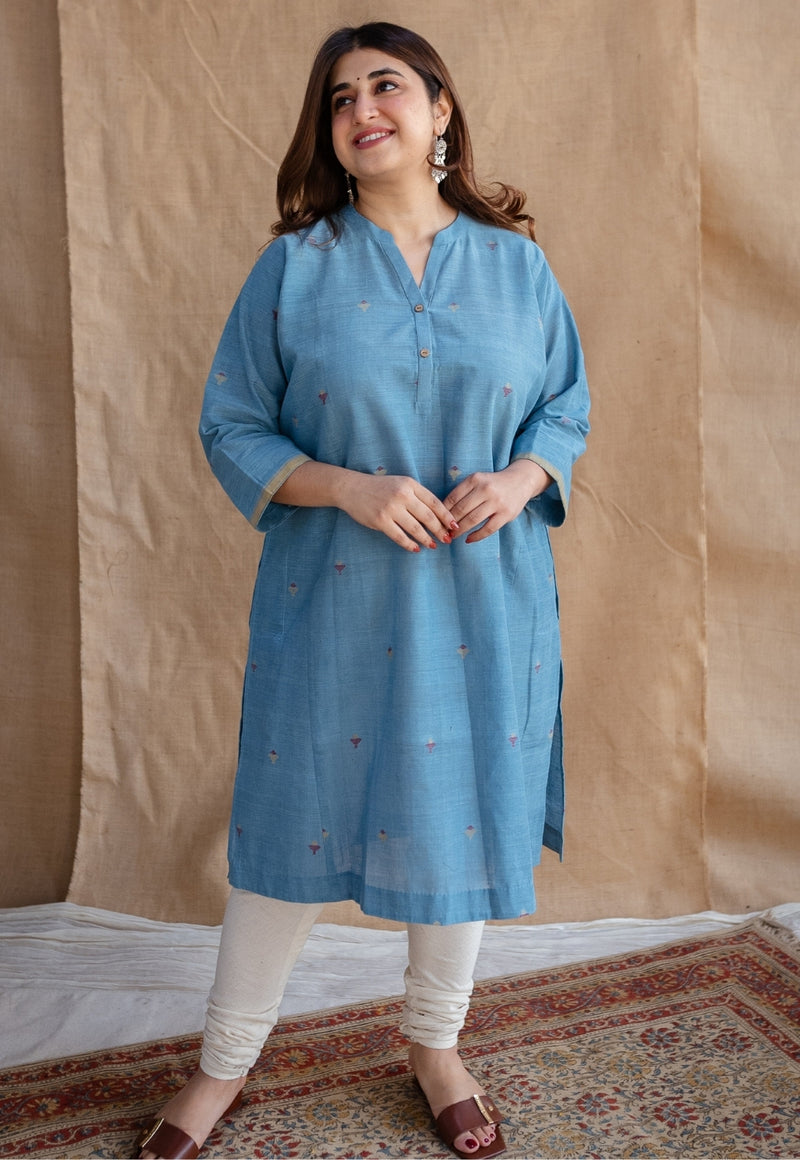 Diwa Jamdani Handwoven Cotton Jhabba Kali Kurta