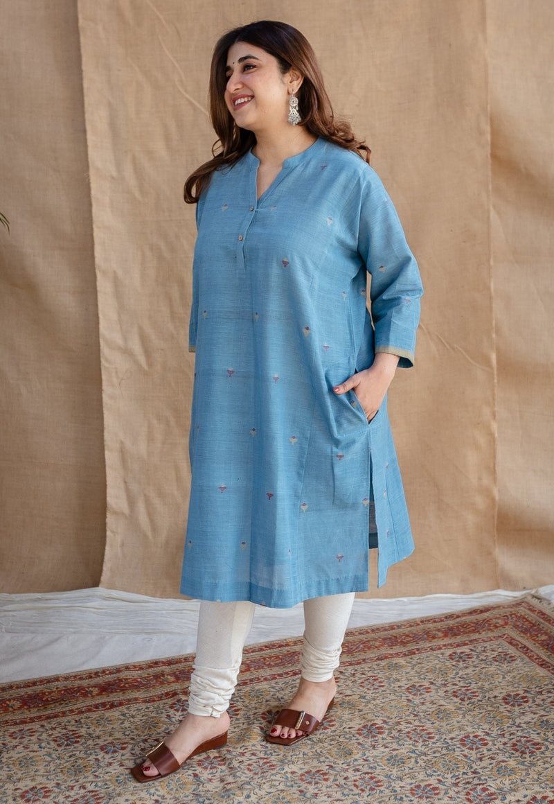 Diwa Jamdani Handwoven Cotton Jhabba Kali Kurta