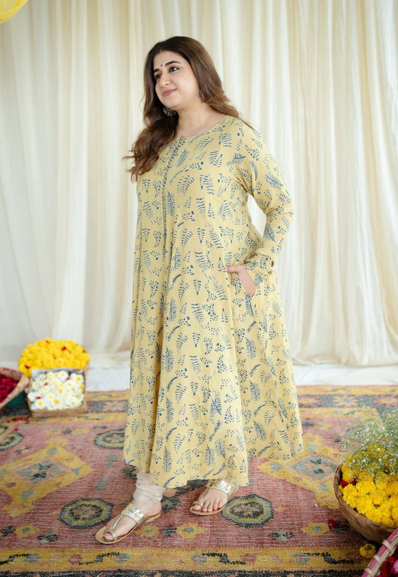 Avantika Modal Tissue Ajrakh Kali Kurta