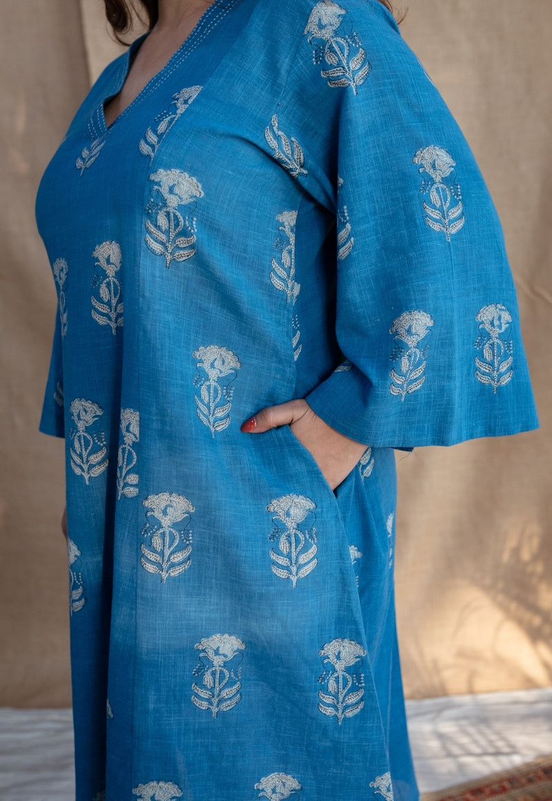 Eshma Dabu Slub Cotton Kali Kurta