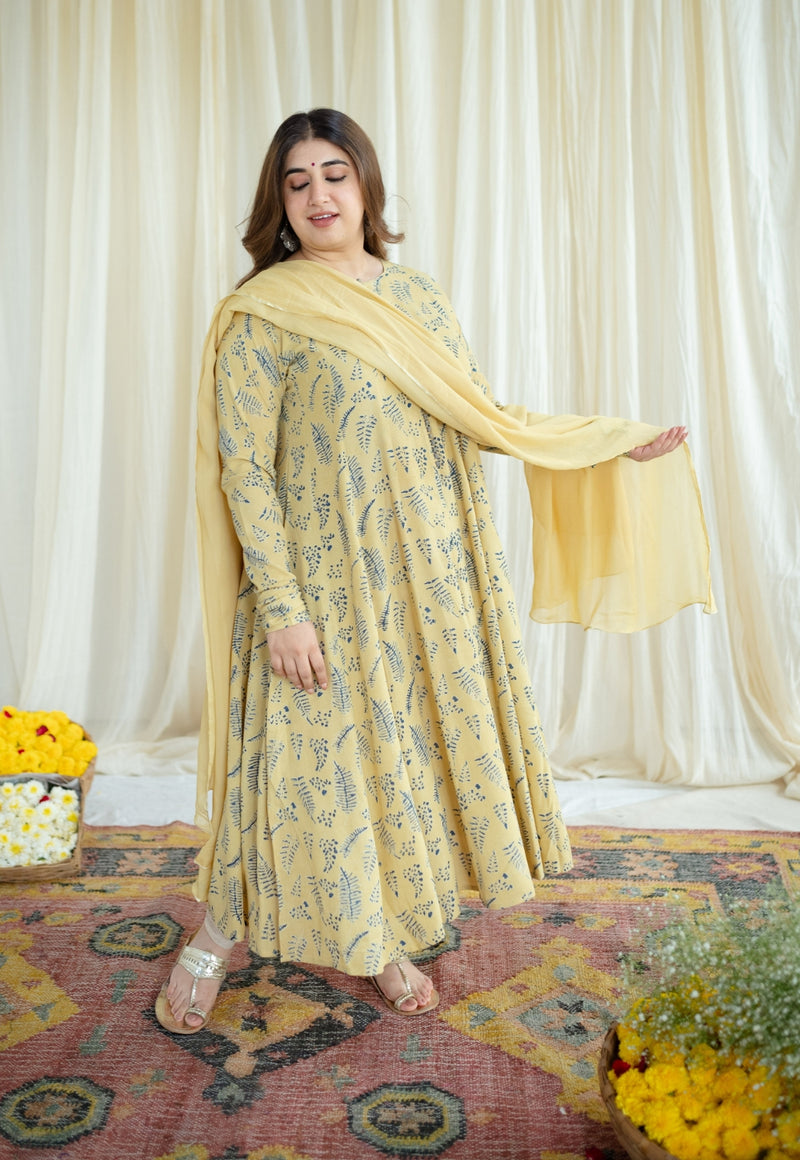 Yellow Georgette Dupatta with Gota Lace Detailing