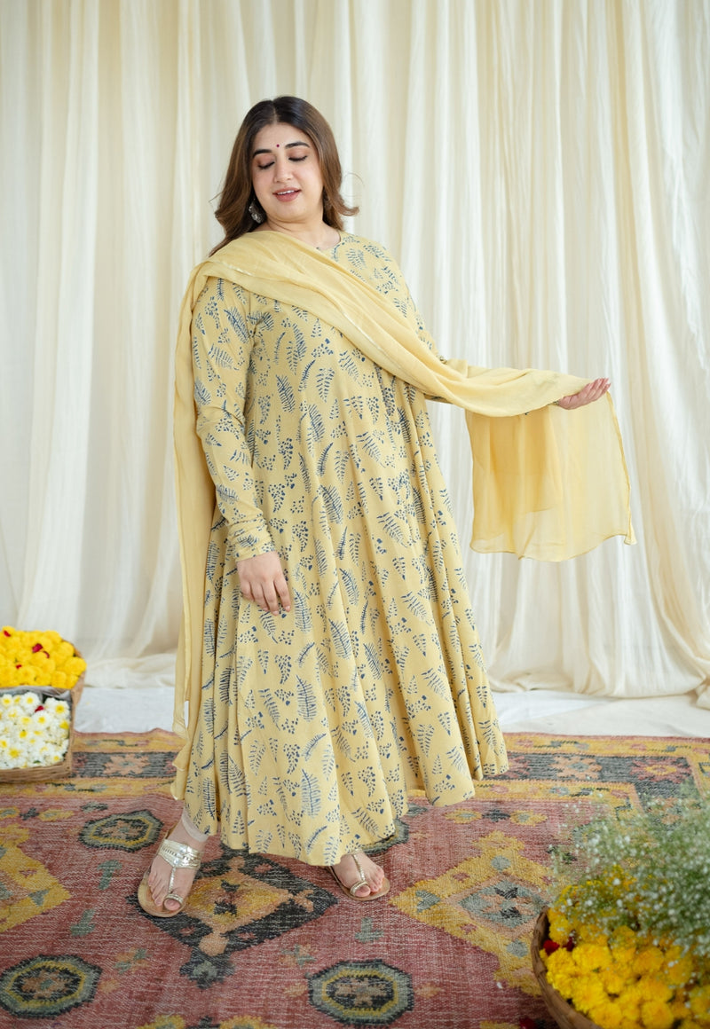 Avantika Modal Tissue Ajrakh Kali Kurta