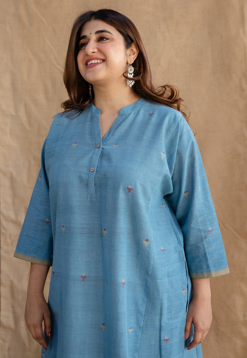 Diwa Jamdani Handwoven Cotton Jhabba Kali Kurta