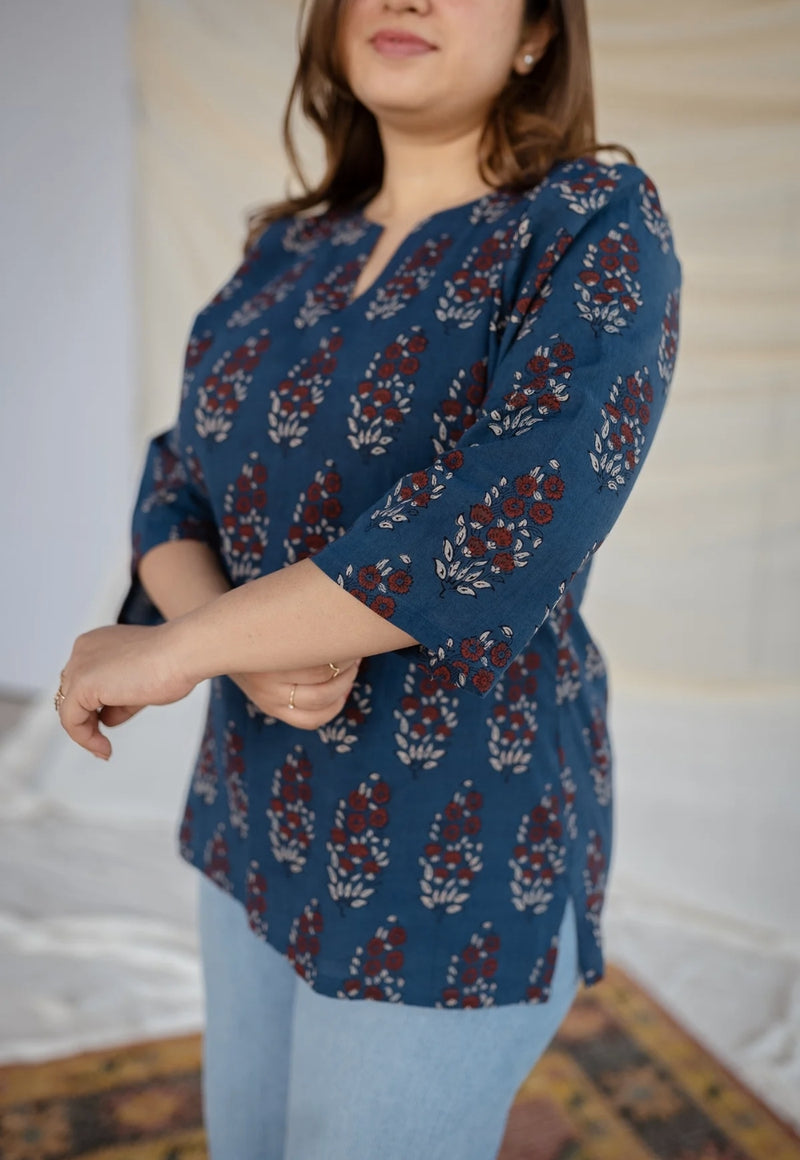 Vrinda Ajrakh Cotton Top