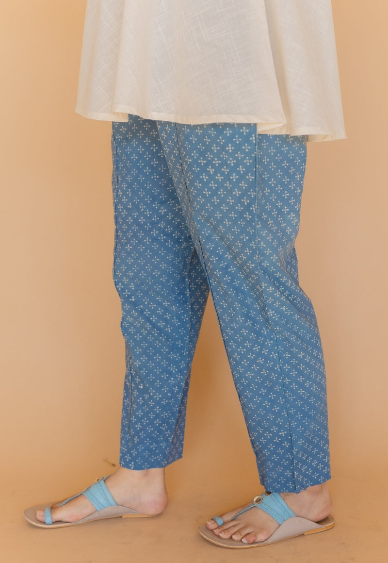 Myra Blue Ajrakh Cotton Straight Pant