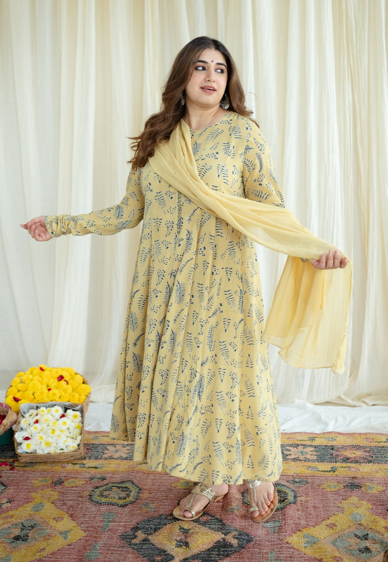 Yellow Georgette Dupatta with Gota Lace Detailing