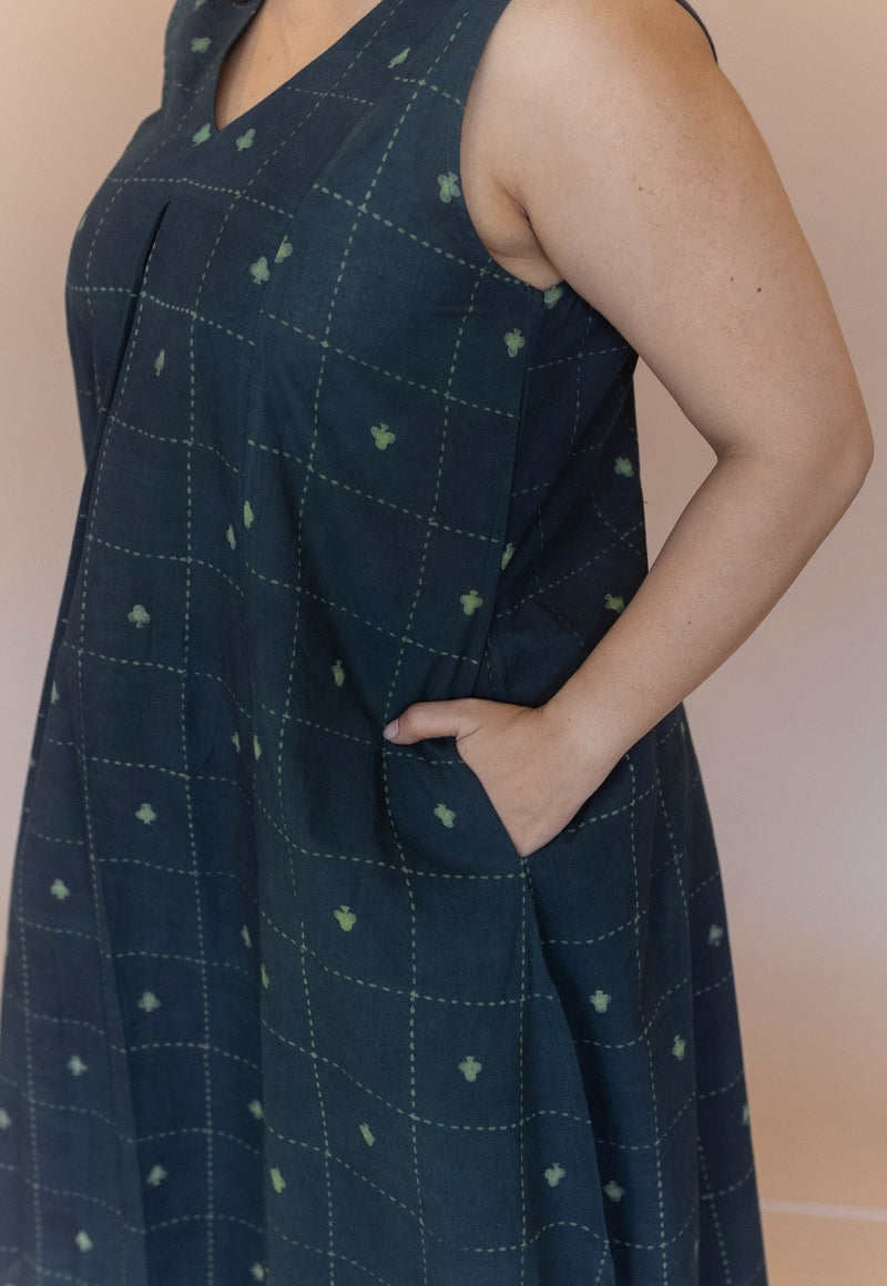 Raahi Green Dabu Cotton A Line Co-Ord Set