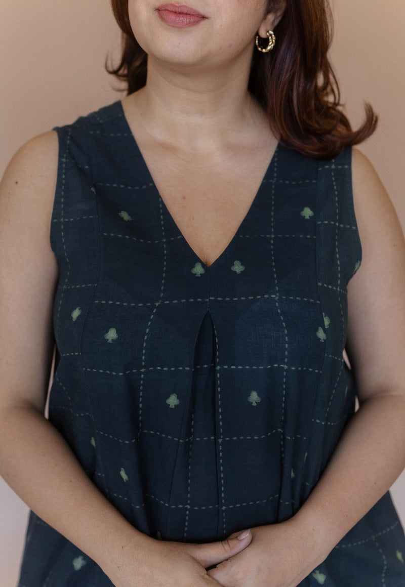 Raahi Green Dabu Cotton A Line Co-Ord Set