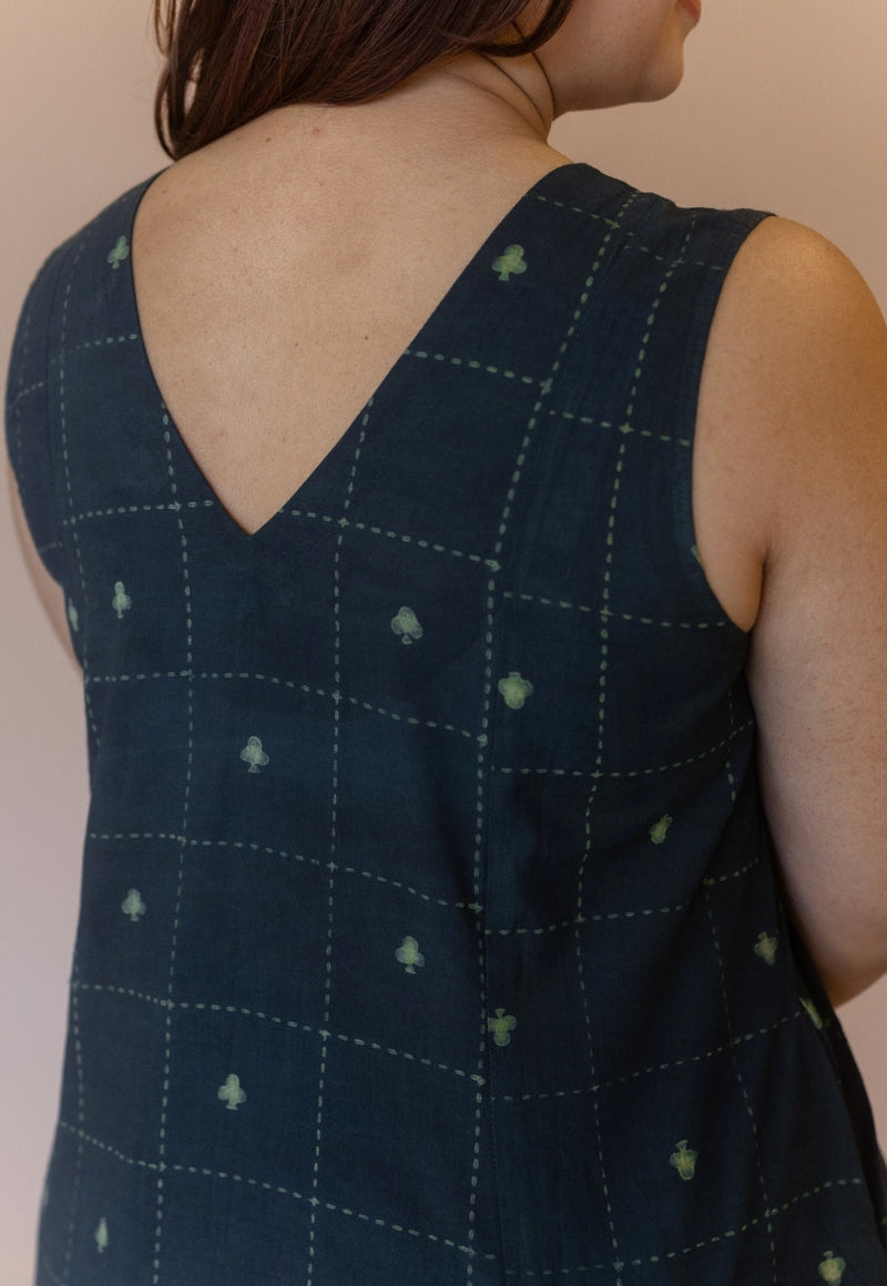 Raahi Green Dabu Cotton A Line Co-Ord Set