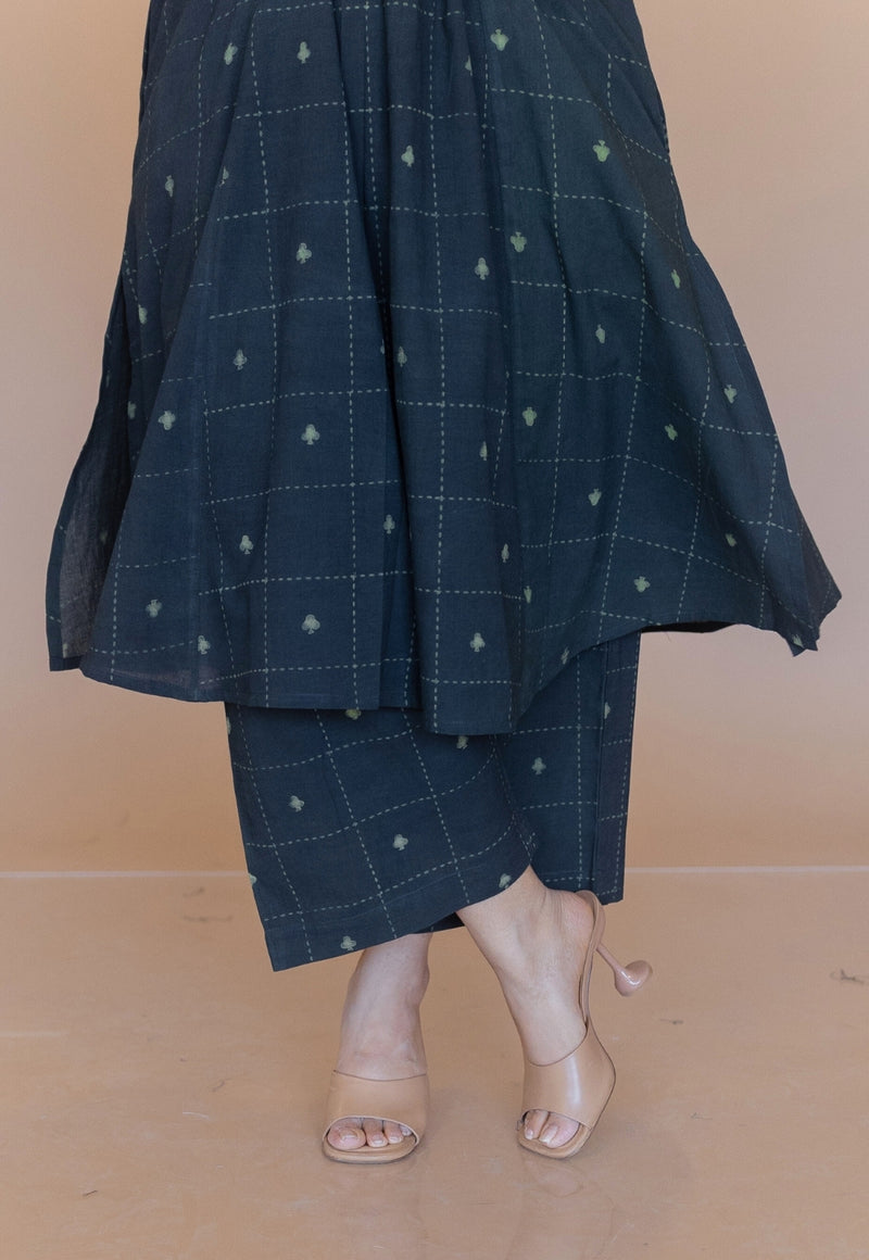 Raahi Green Dabu Cotton A Line Co-Ord Set