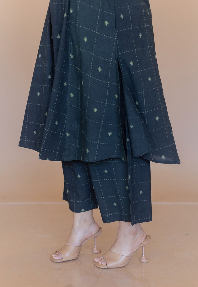 Raahi Green Dabu Cotton A Line Co-Ord Set