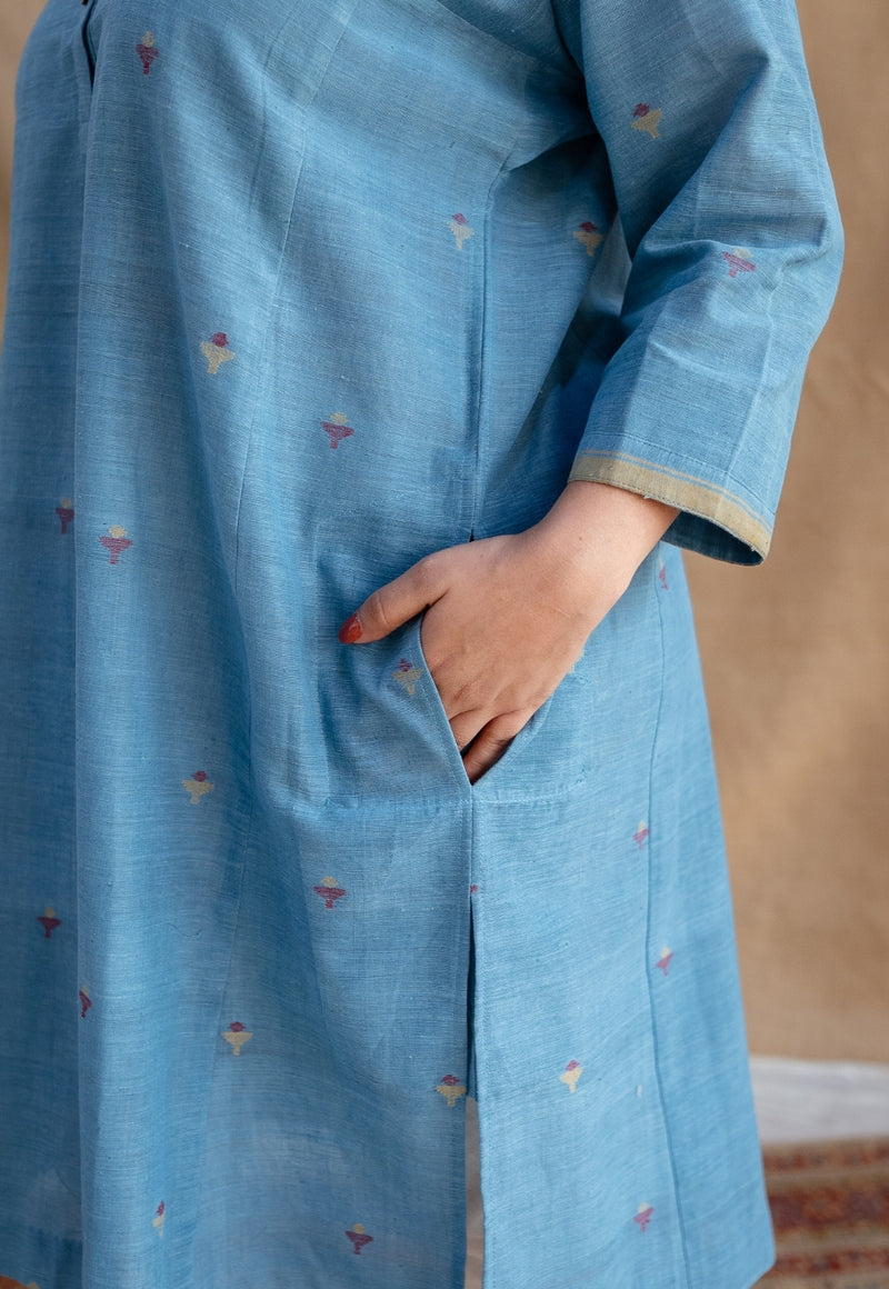 Diwa Jamdani Handwoven Cotton Jhabba Kali Kurta