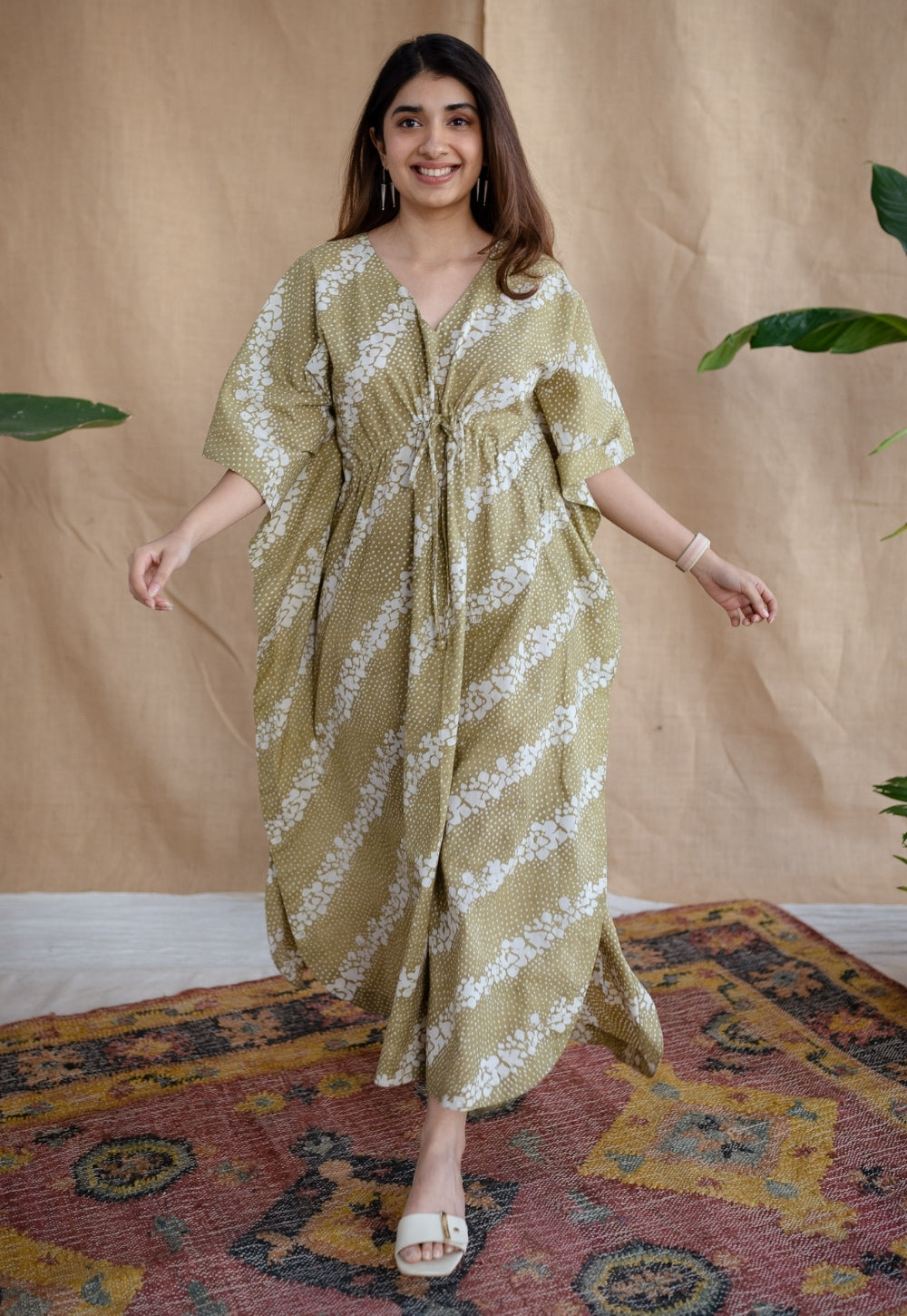 Buy Cotton Kaftan Dress Online At Best Prices | The Indian Ethnic Co ...