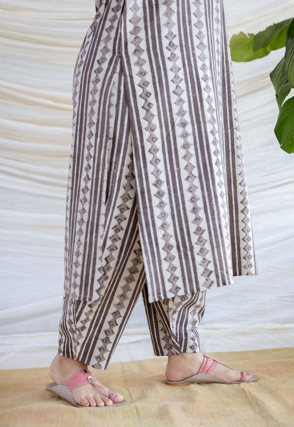 Tarin Grey Batik Cotton Afghan Pant