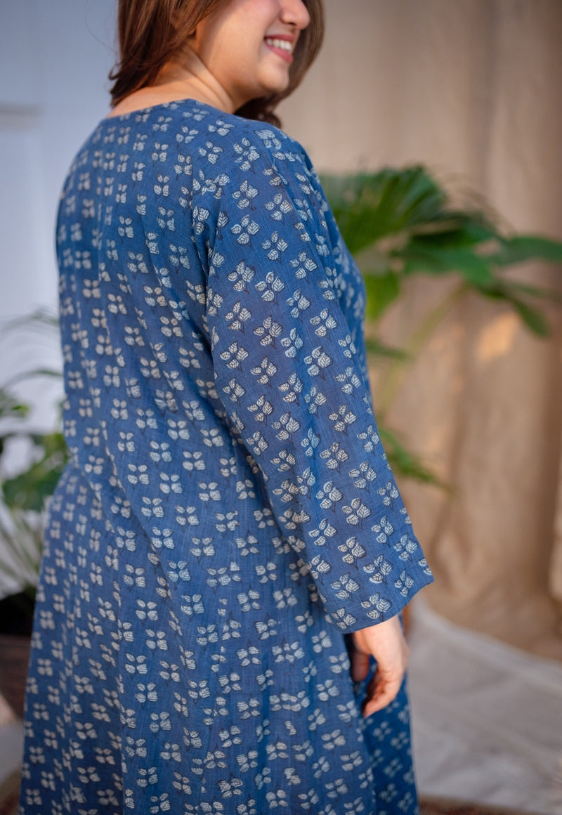 Jinat Dabu Slub Cotton Jhabba Kali Kurta