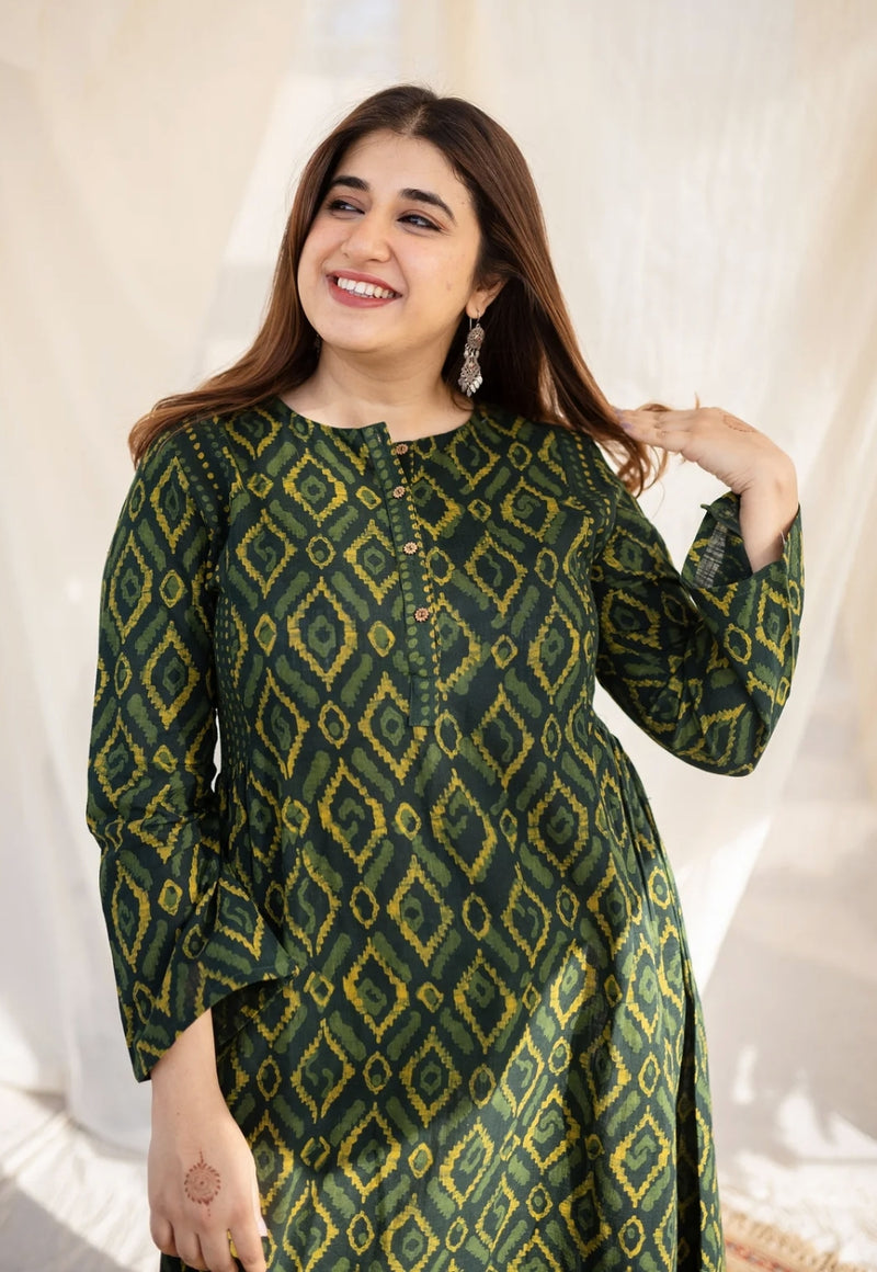 Trishala Slub Cotton Dabu Kurta