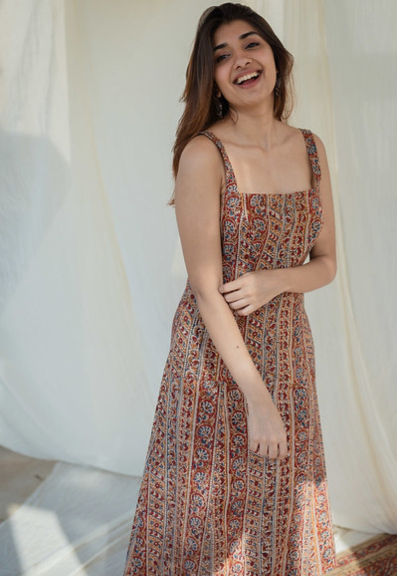 Tapasya Kalamkari Strap Cotton Dress