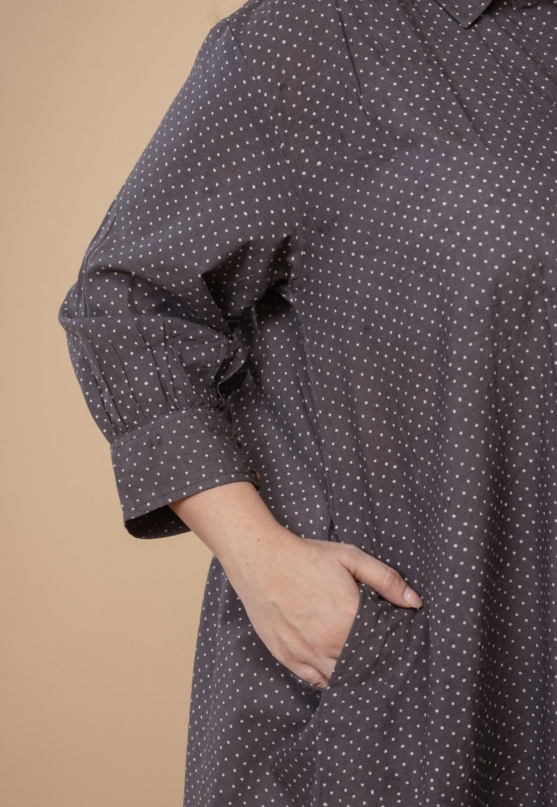 Ridah Brown Ajrakh Cotton A Line Dress