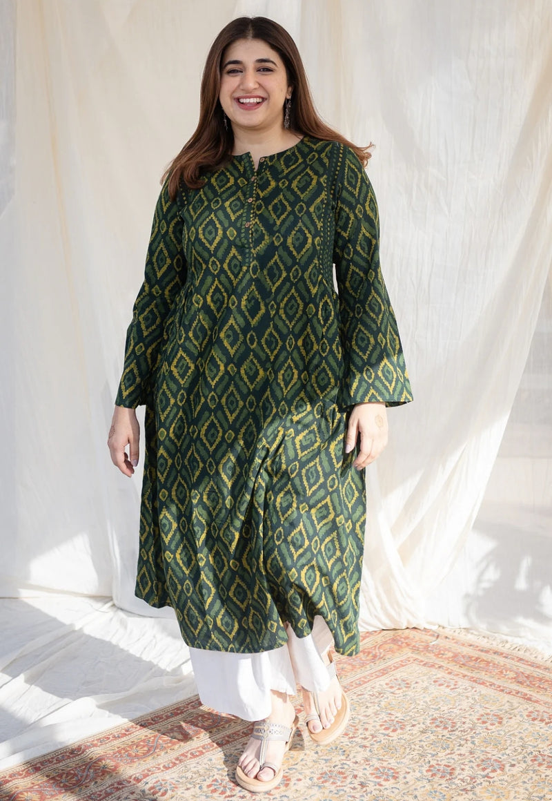 Trishala Slub Cotton Dabu Kurta