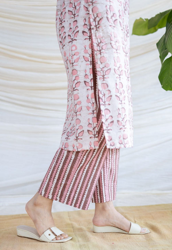 Yashi Pink Batik Cotton Straight Bottom