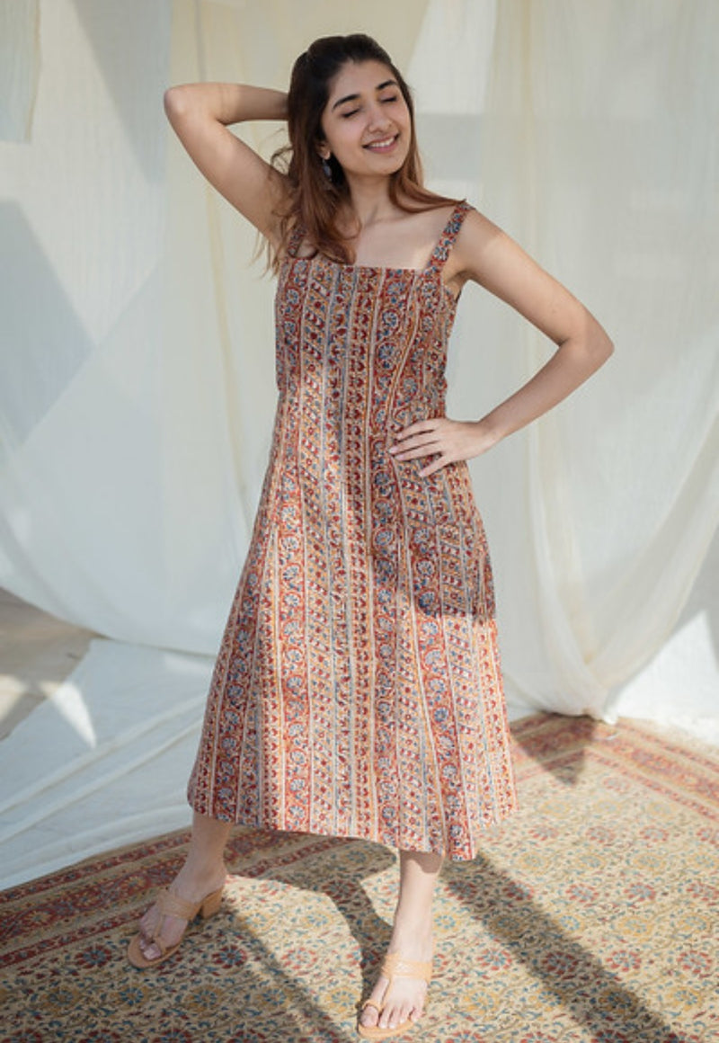 Tapasya Kalamkari Strap Cotton Dress