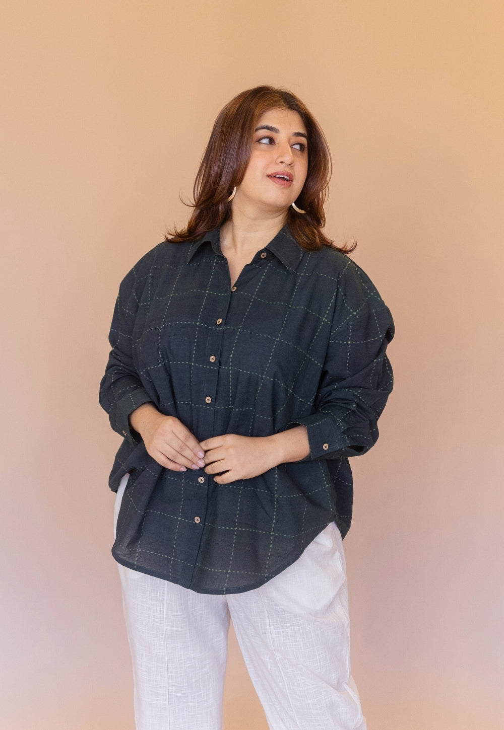 Dabu Grey and blue Organic Cotton Shirt