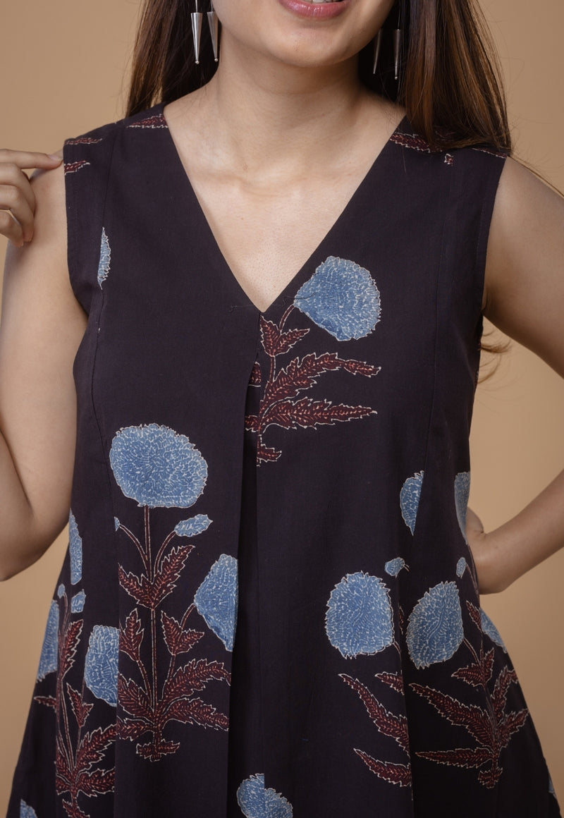 Raahi Black Ajrakh Cotton Kali Co-Ord Set