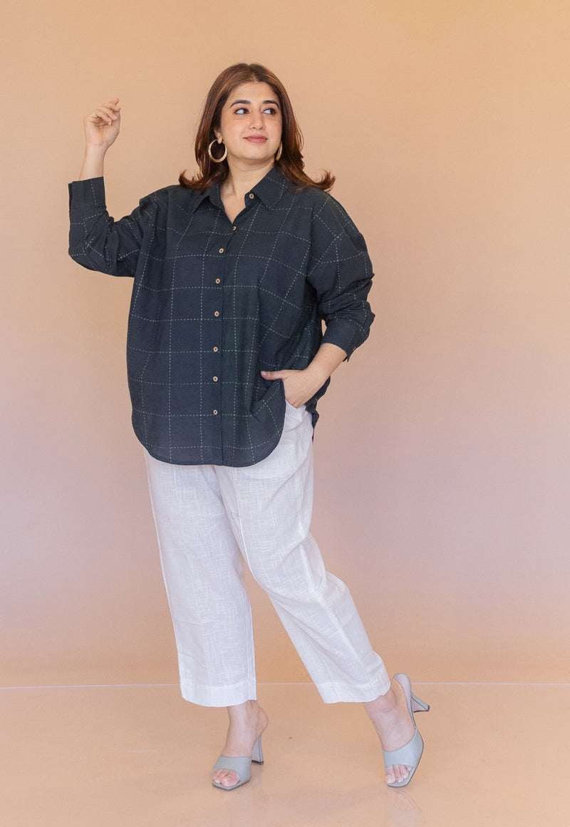 Ruhi Green Dabu Cotton Anti-Fit Shirt