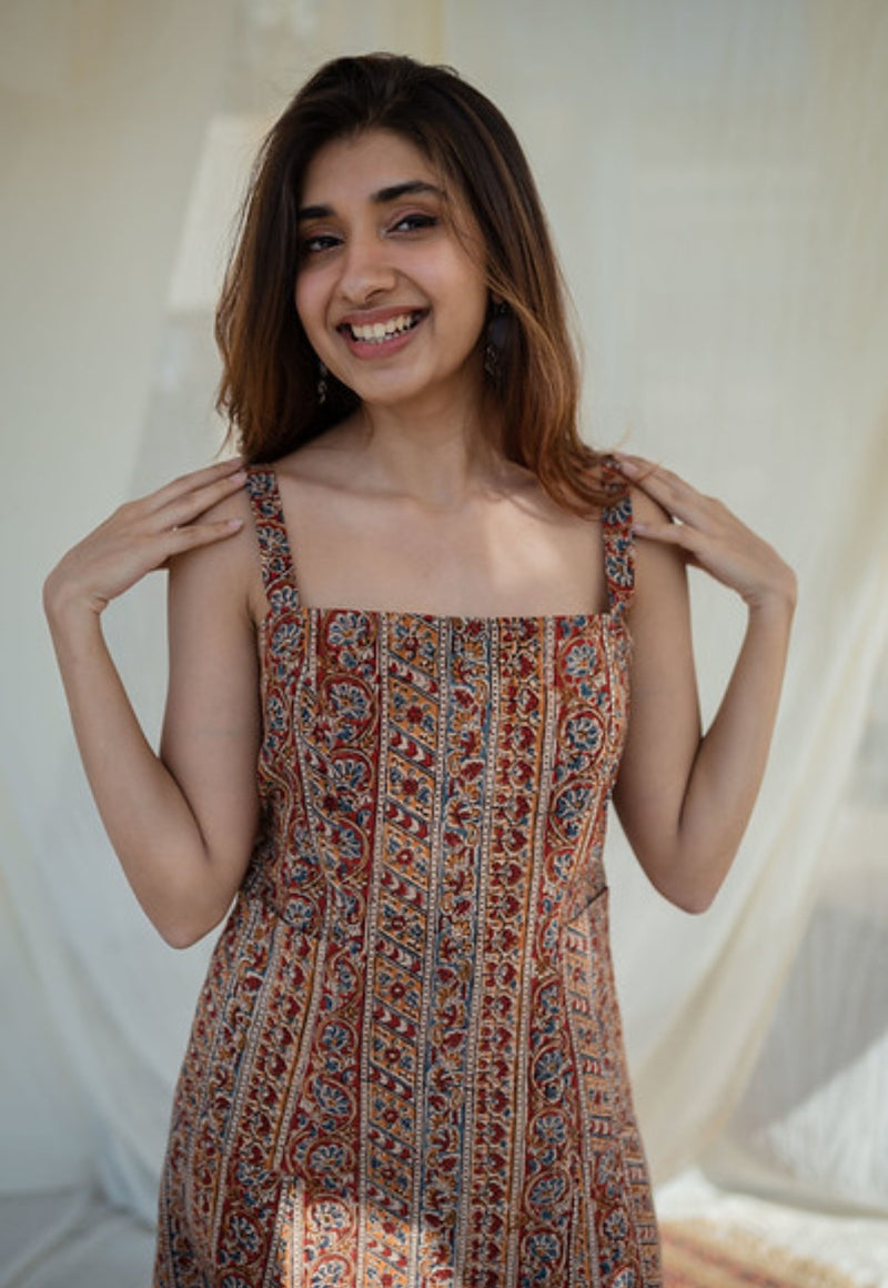 Tapasya Kalamkari Strap Cotton Dress