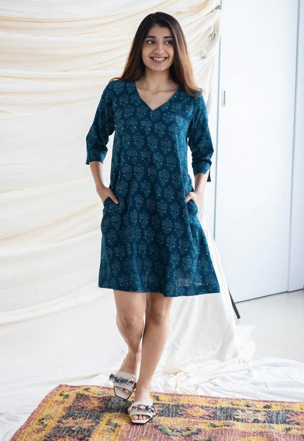 Amina Slub Cotton Dress