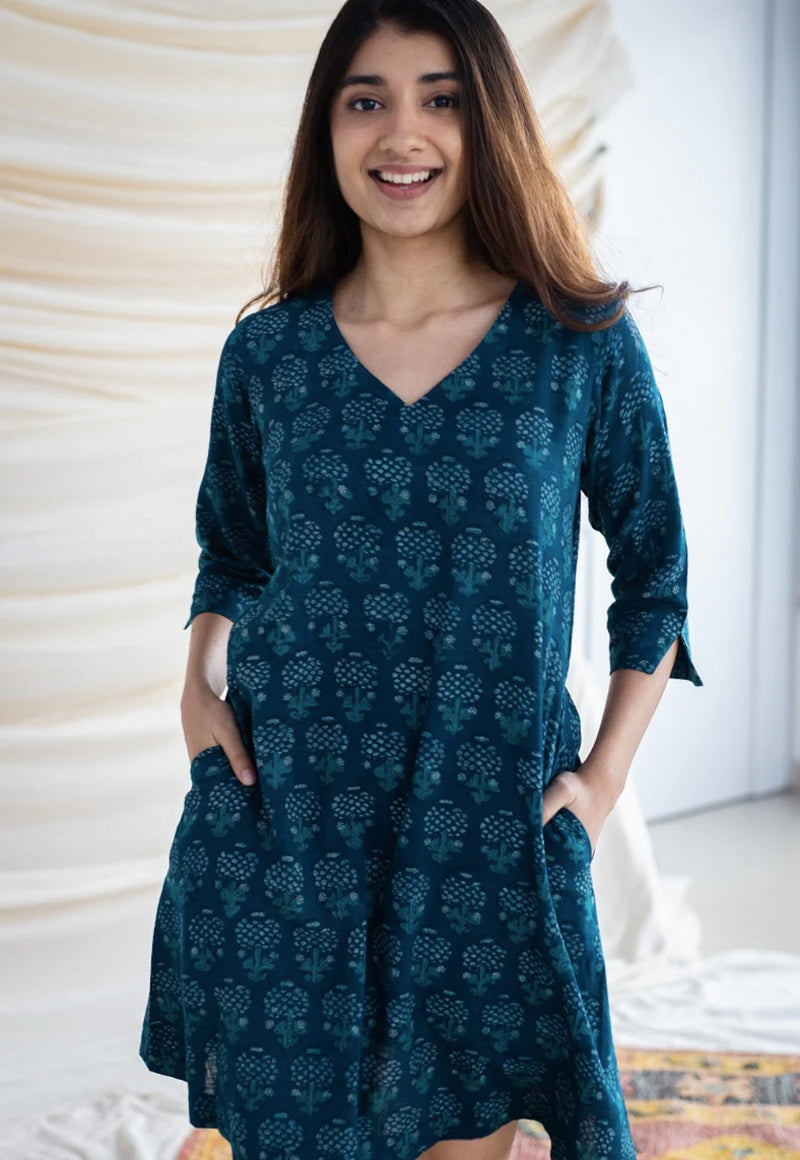 Amina Slub Cotton Dress