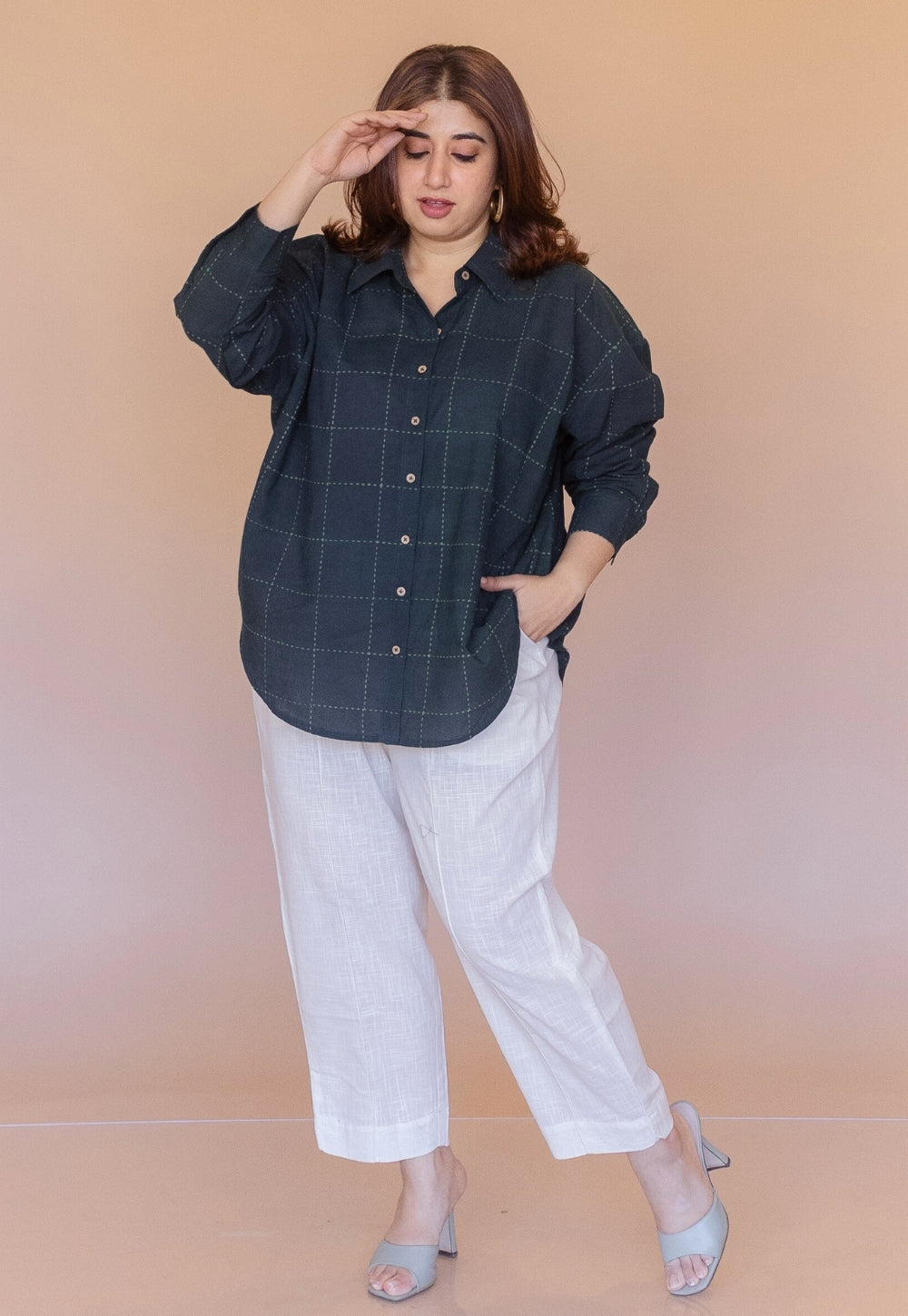 Dabu Grey Printed Organic Cotton Shirt