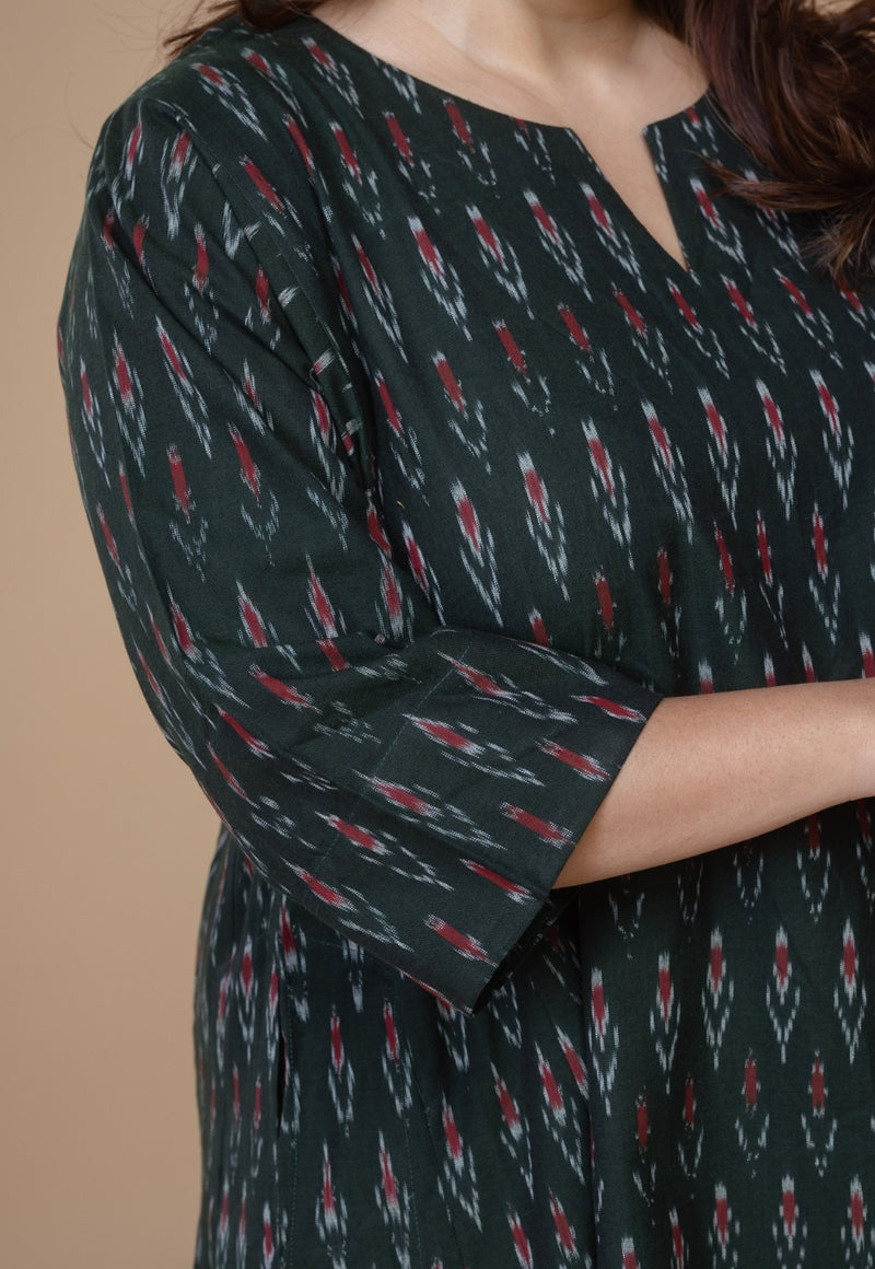 Nyra Green Ikkat Cotton Co-Ord Set