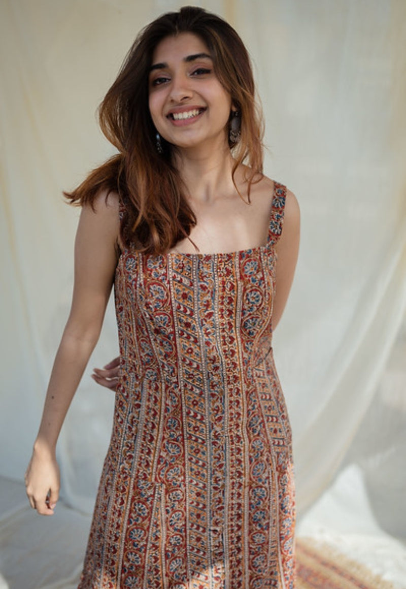 Tapasya Kalamkari Strap Cotton Dress