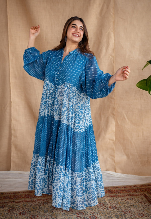 Arina Batik Natural Dyed MulMul Cotton Dress