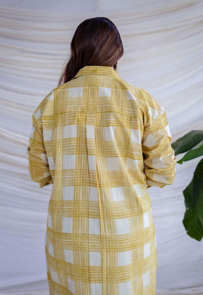 Rinaz Yellow Bagru Cotton Loose Shirt