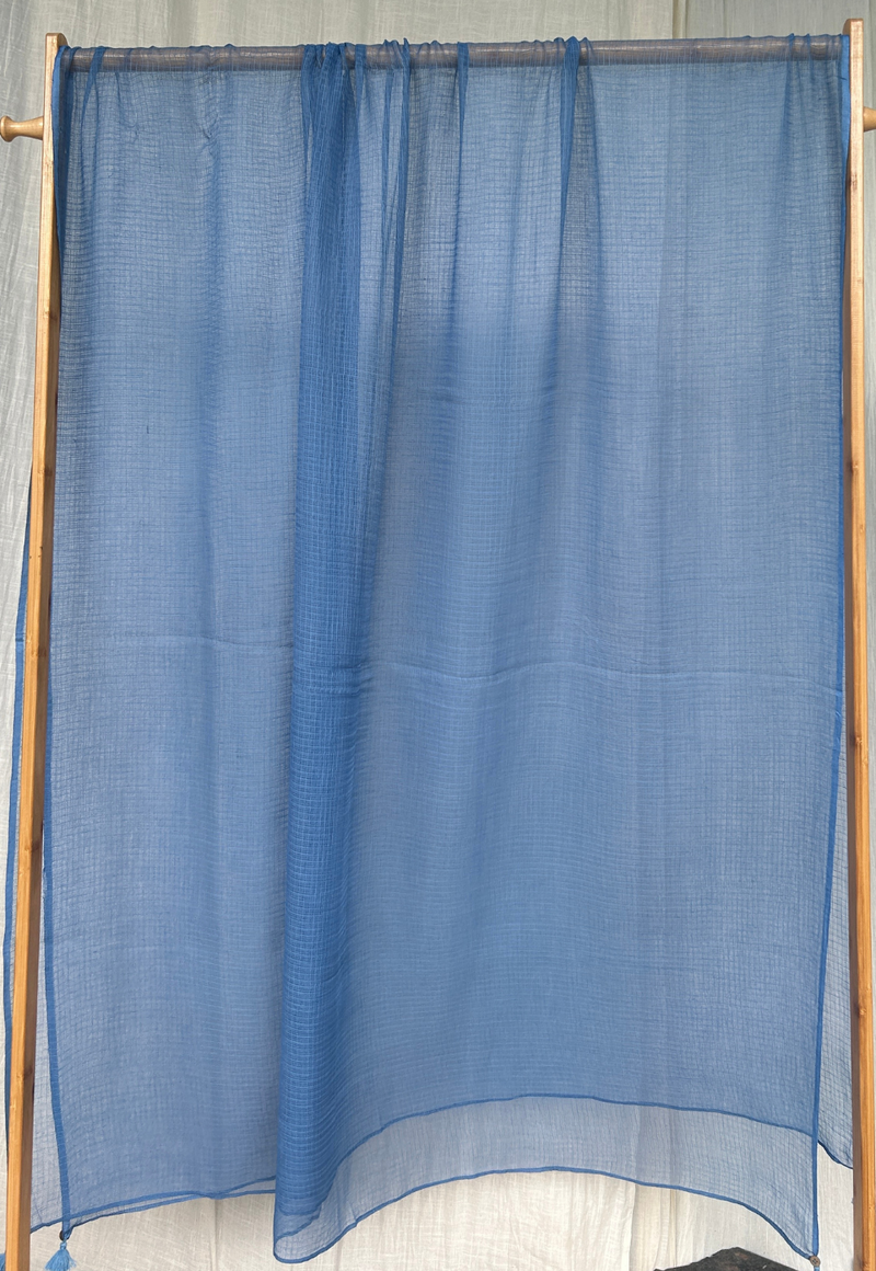 Indigo Plain Dyed Kota Doria Dupatta