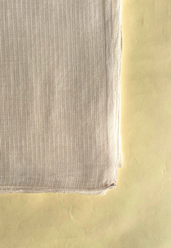 Off White Solid Kota Doria Plain Cotton Dupatta