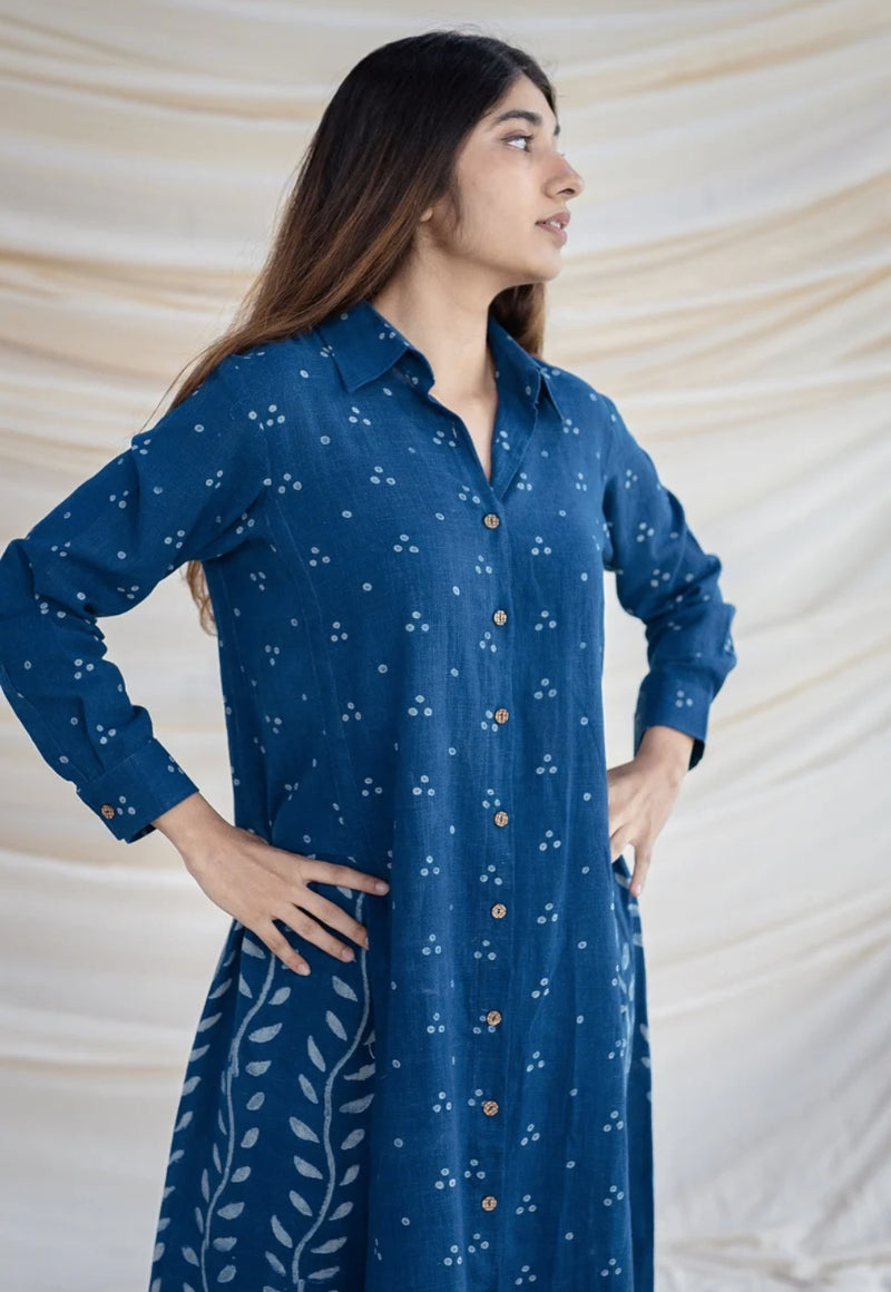 Anya Slub Cotton Dabu Kurta