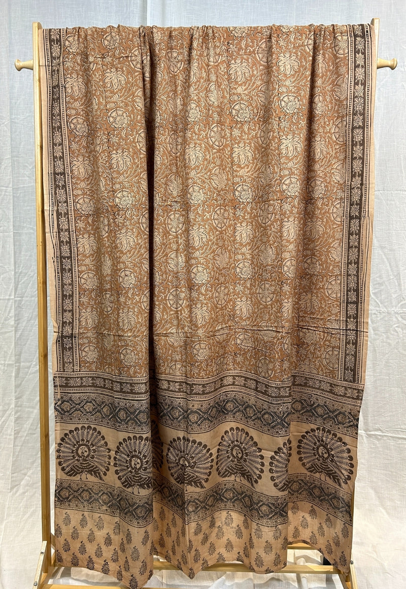 Beige Kalamkari Cotton Dupatta