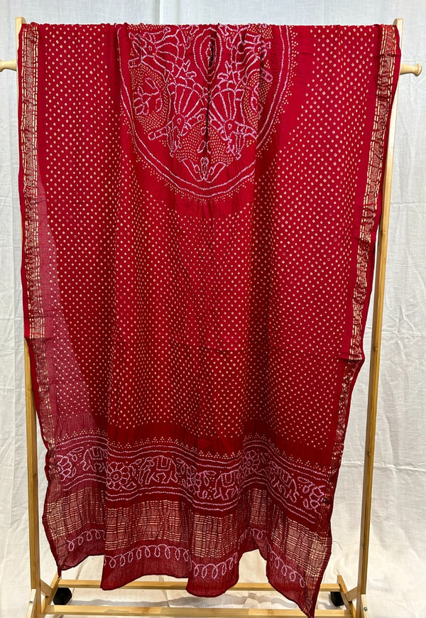 Red Bandhej Cotton Dupatta