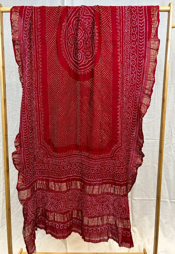 Red Bandhej Cotton Dupatta