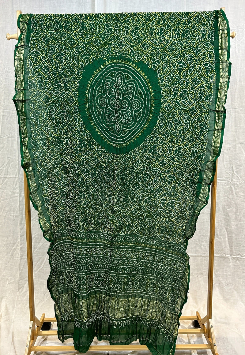 Green Bandhej Cotton Dupatta