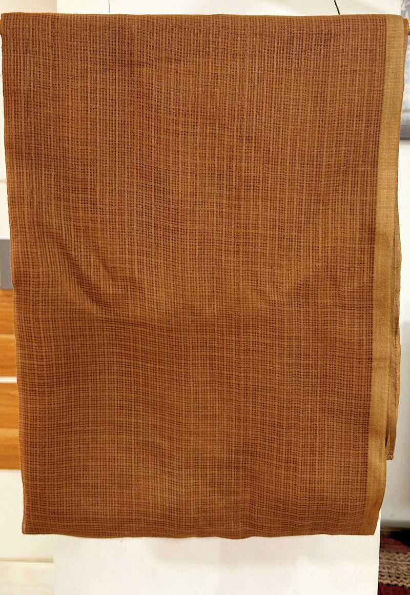 Brown Solid Kota Doria Cotton Dupatta